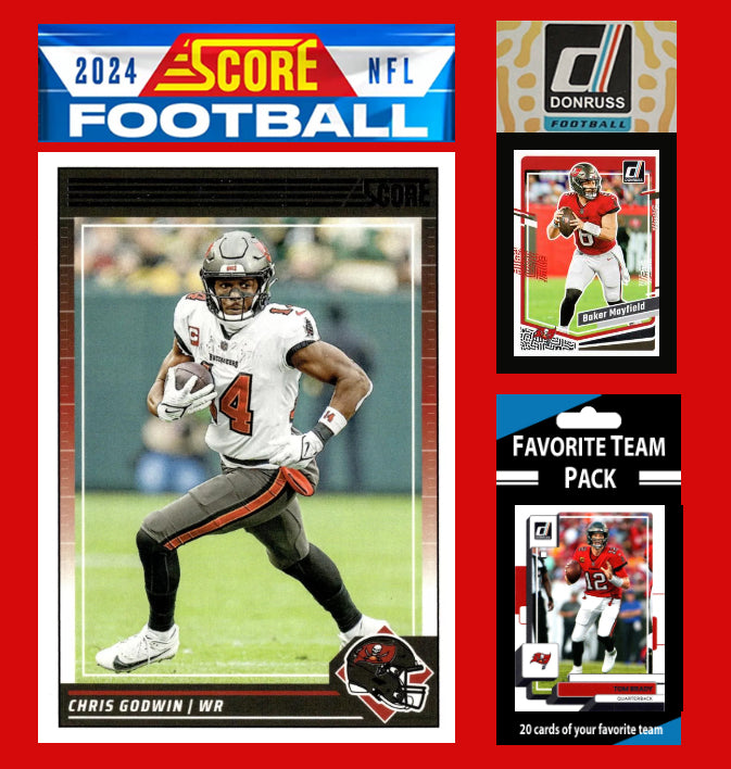 2024 SCORE NFL Tampa Bay Buccaneers Team Set Gift Pack + 2023 Donruss + 20 Card Pack Mayfield Tom Brady plaque