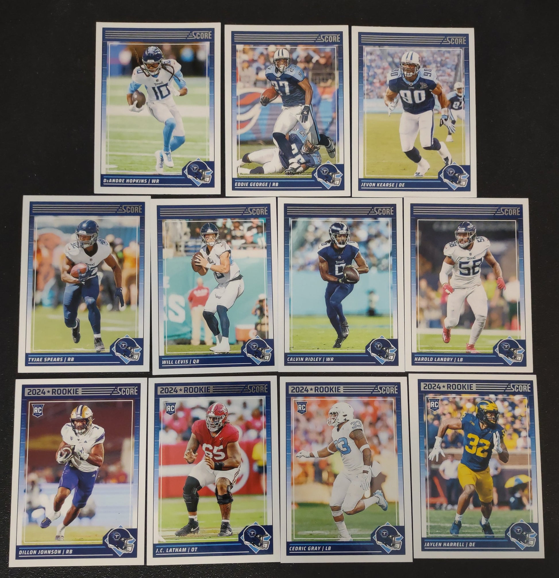 2024 SCORE NFL Tennessee Titans Team Set Will Levis Eddie George plaque