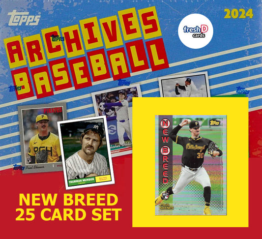 2024 Topps Archives New Breed Complete Set 25 Cards Skenes Holliday Chourio Elly plaque
