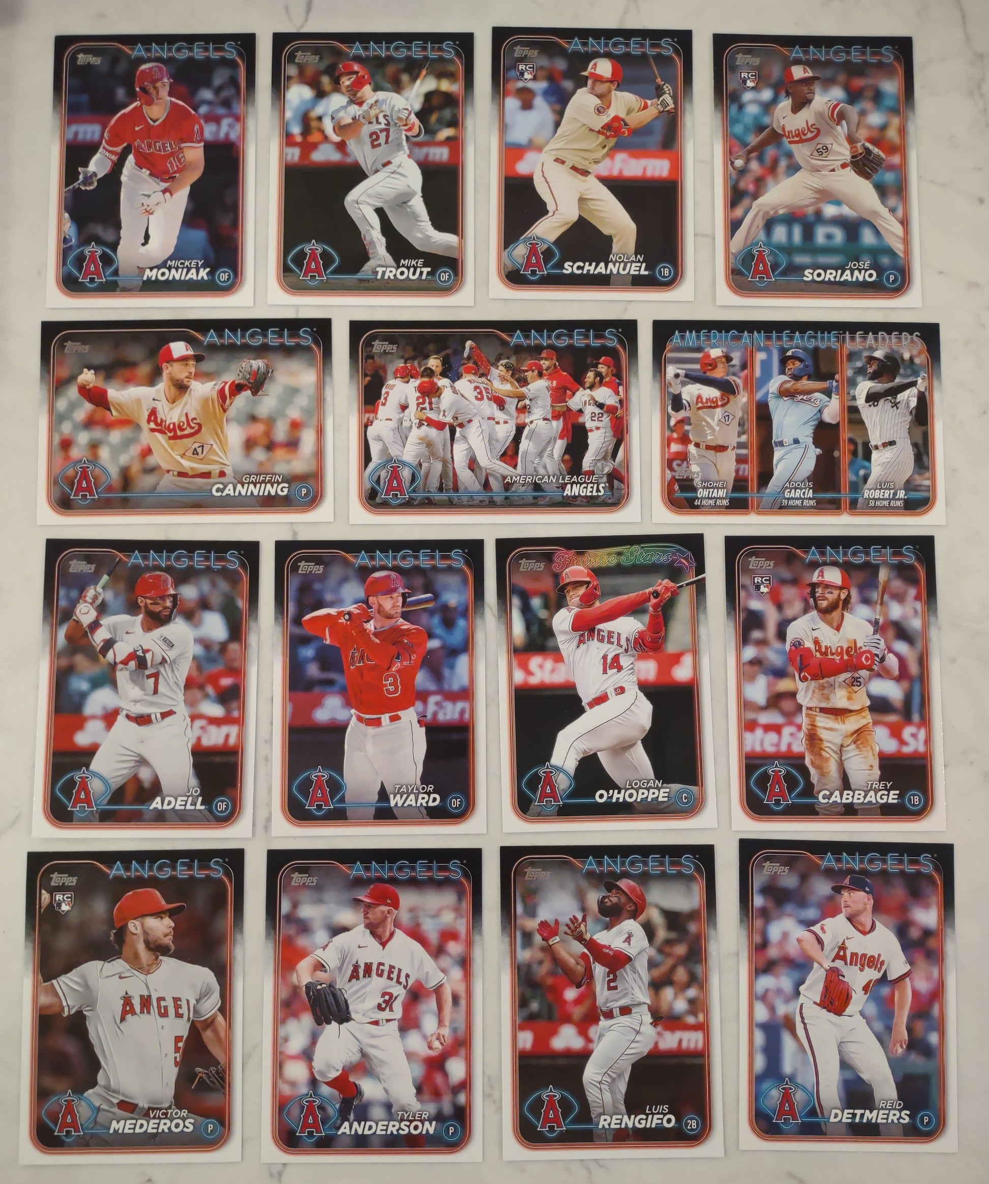 2024 Topps Series 1 Team Set Angels Mike Trout Schanuel RC Ohtani LL plaque
