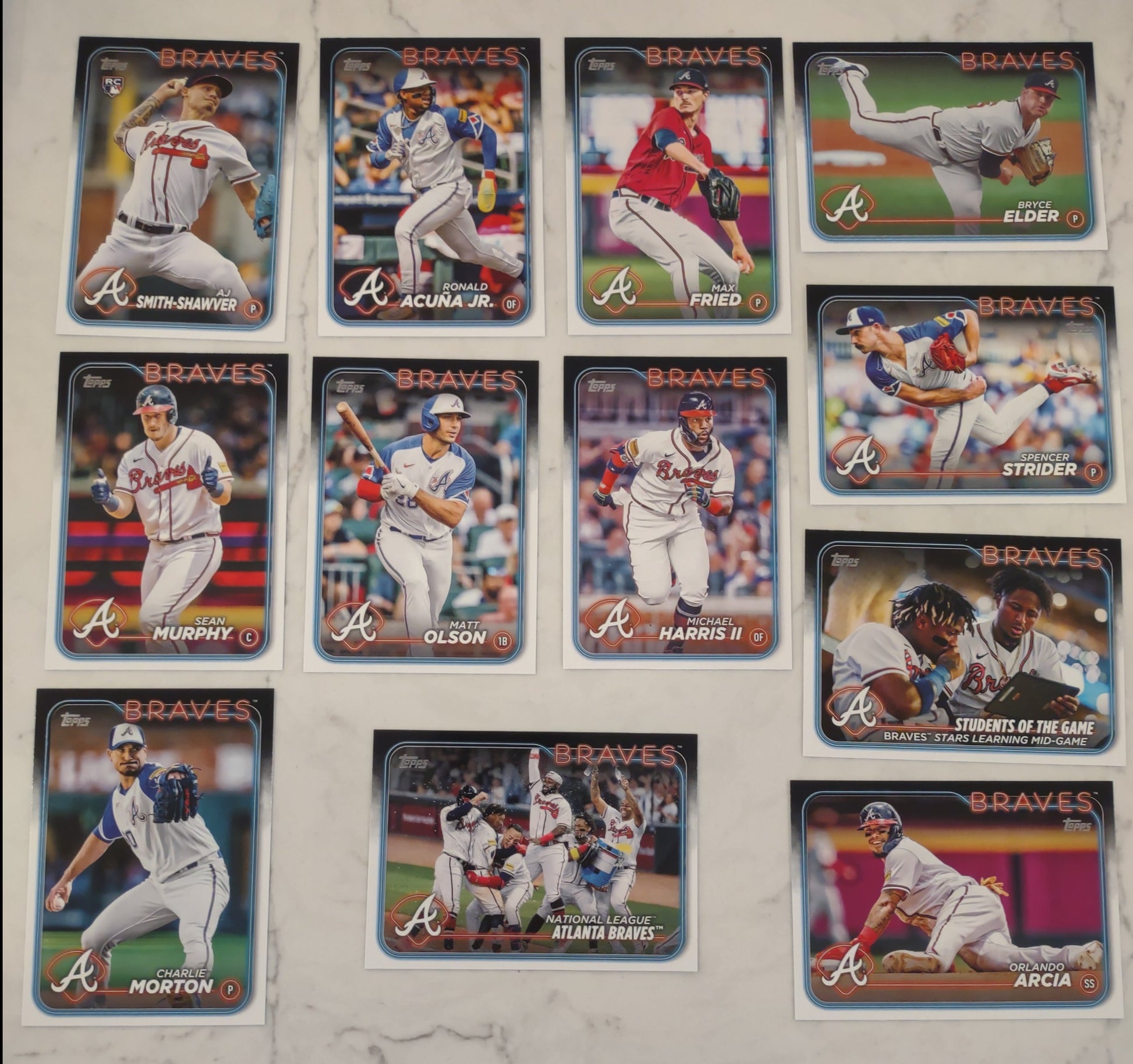2024 Topps Series 1 Team Set Atlanta Braves Acuna Strider plaque