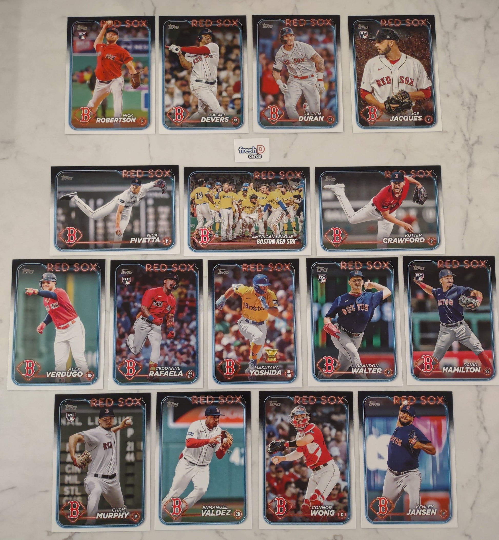 2024 Topps Series 1 Team Set Boston Red Sox Rafaela RC Yoshida plaque