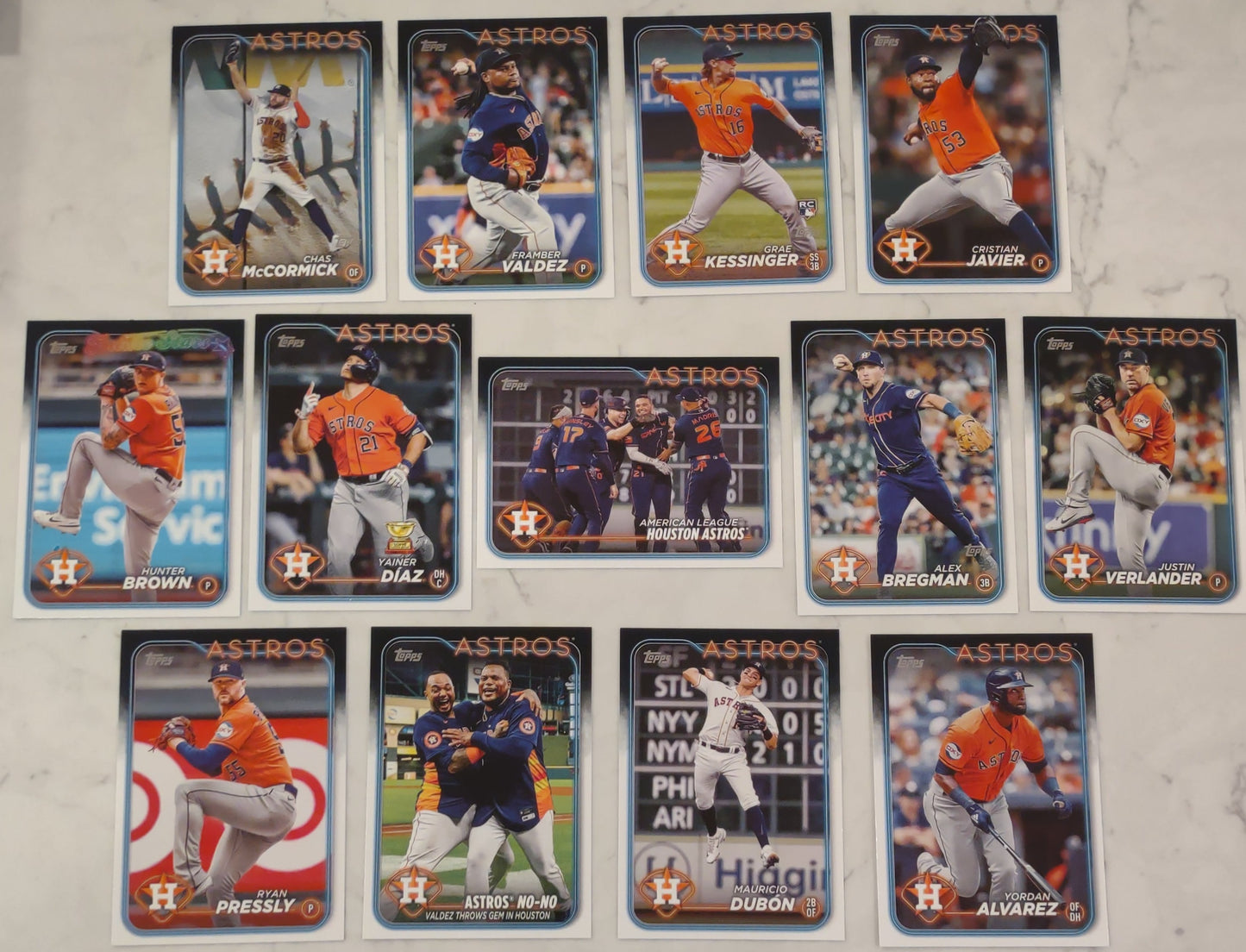 2024 Topps Series 1 Team Set Houston Astros Alvarez Verlander Bregman plaque