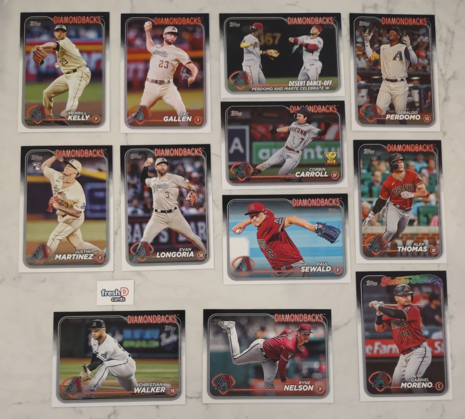 2024 Topps Series 1 Team Set In Hand Arizona DBacks Corbin Carroll Trophy plaque
