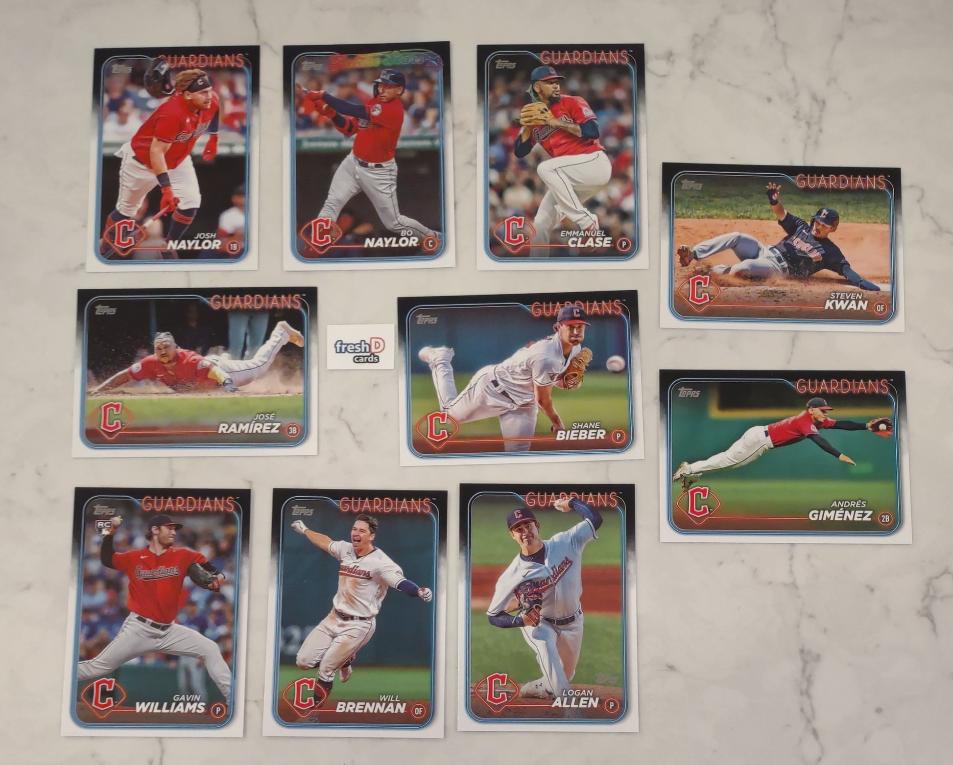 2024 Topps Series 1 Team Set In Hand Cleveland Guardians plaque