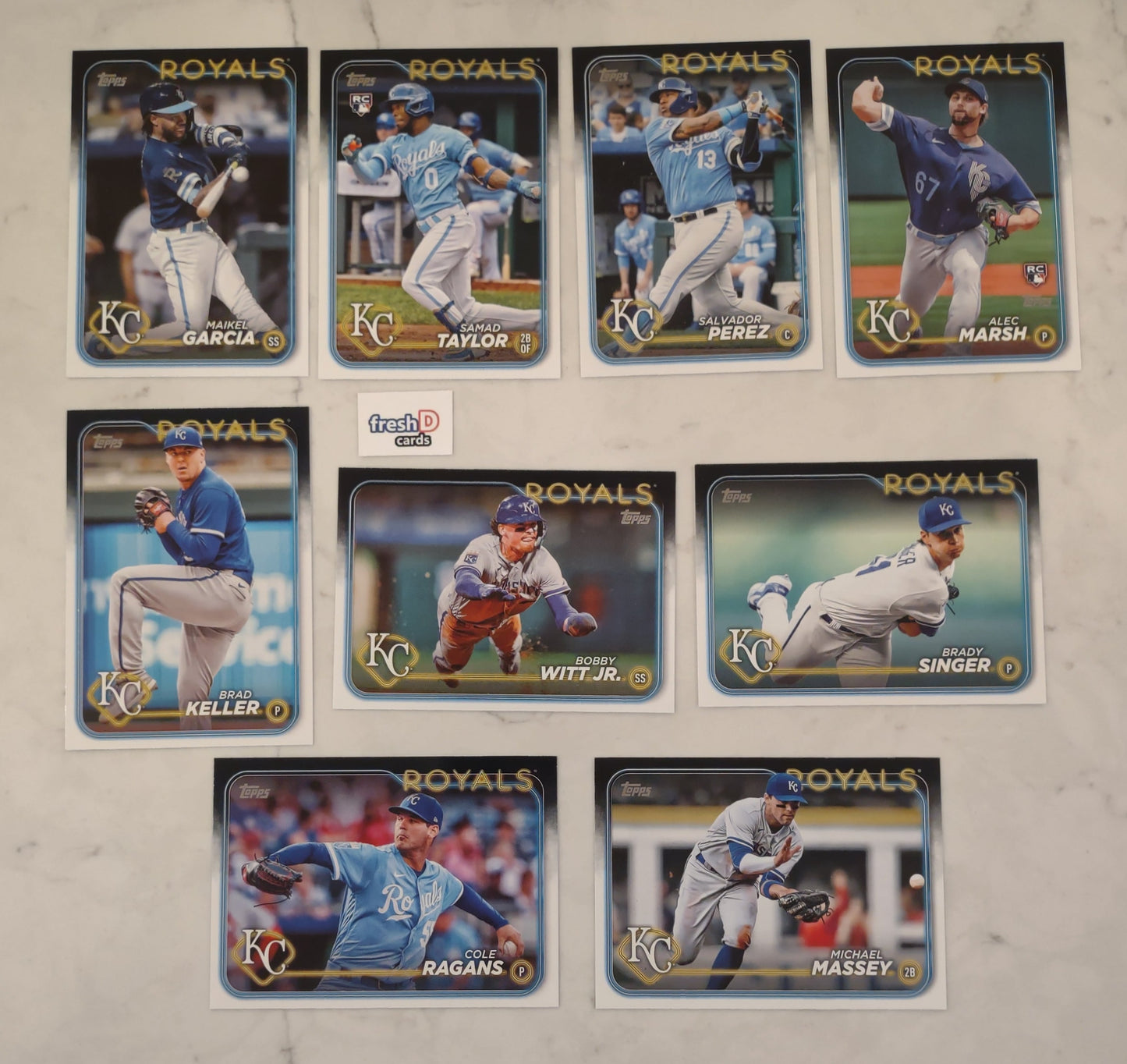 2024 Topps Series 1 Team Set In Hand Kansas City Royals Bobby Witt plaque