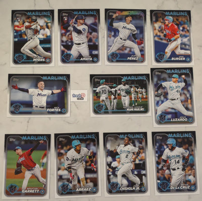 2024 Topps Series 1 Team Set In Hand Miami Marlins Jazz Eury plaque
