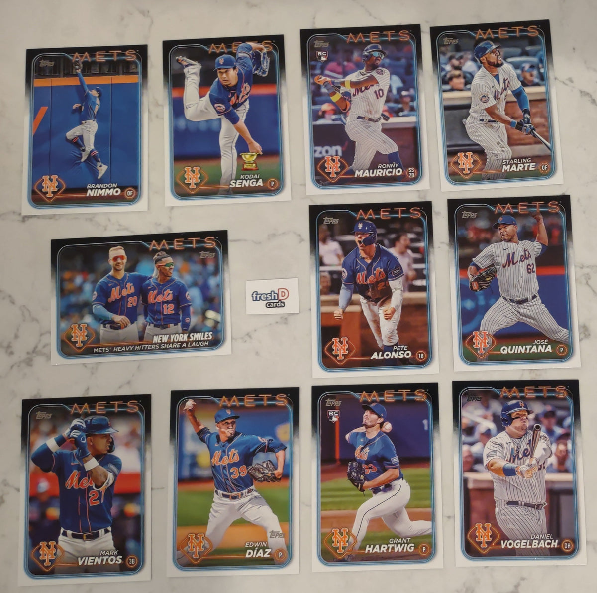 2024 Topps Series 1 Team Set In Hand New York Mets Ronny Mauricio RC hand-collated team set