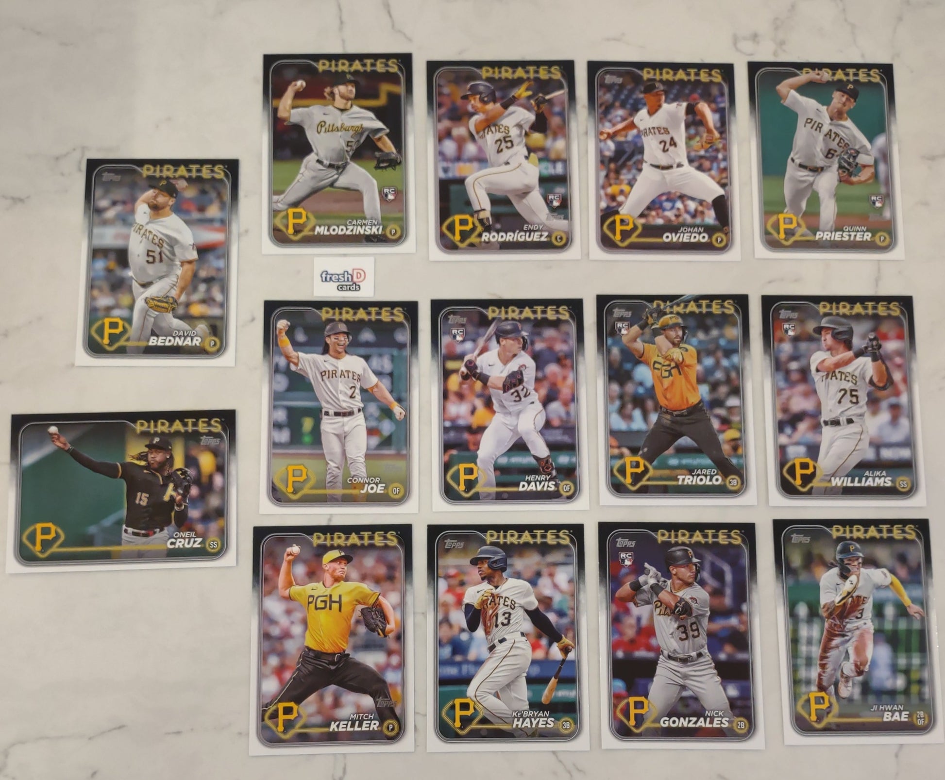 2024 Topps Series 1 Team Set In Hand Pittsburgh Pirates Henry Davis RC Endy plaque