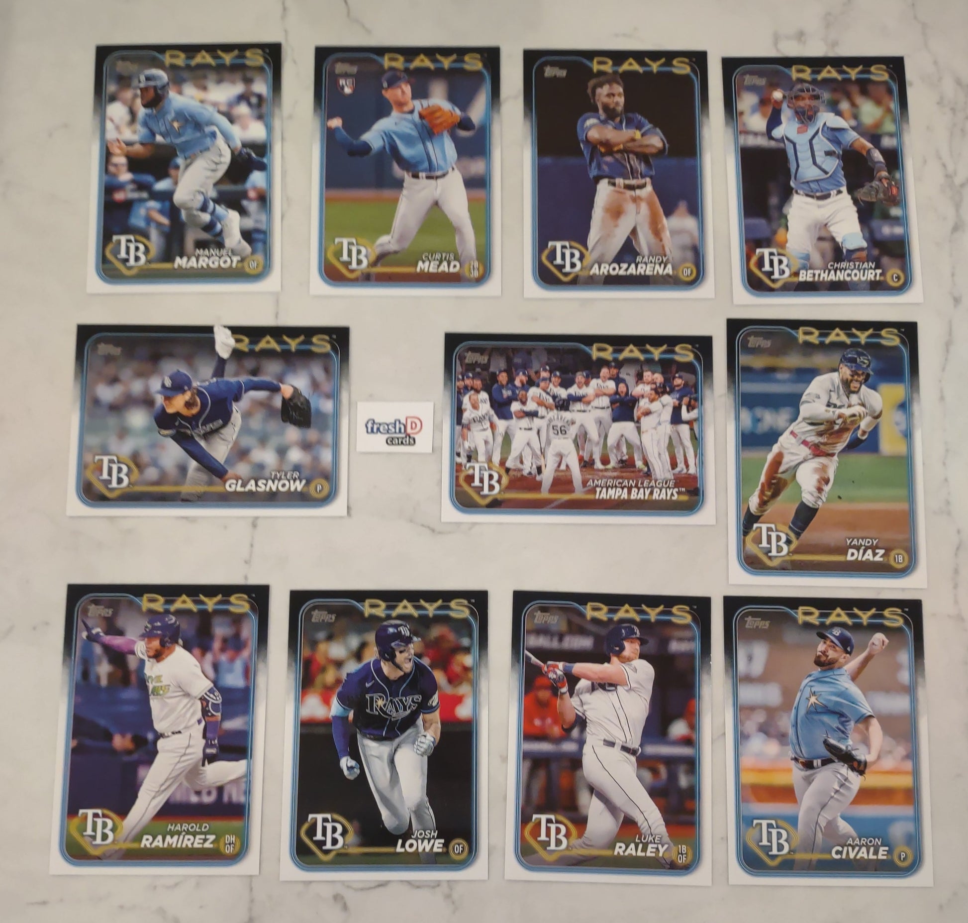 2024 Topps Series 1 Team Set In Hand Tampa Bay Rays Curtis Mead RC plaque