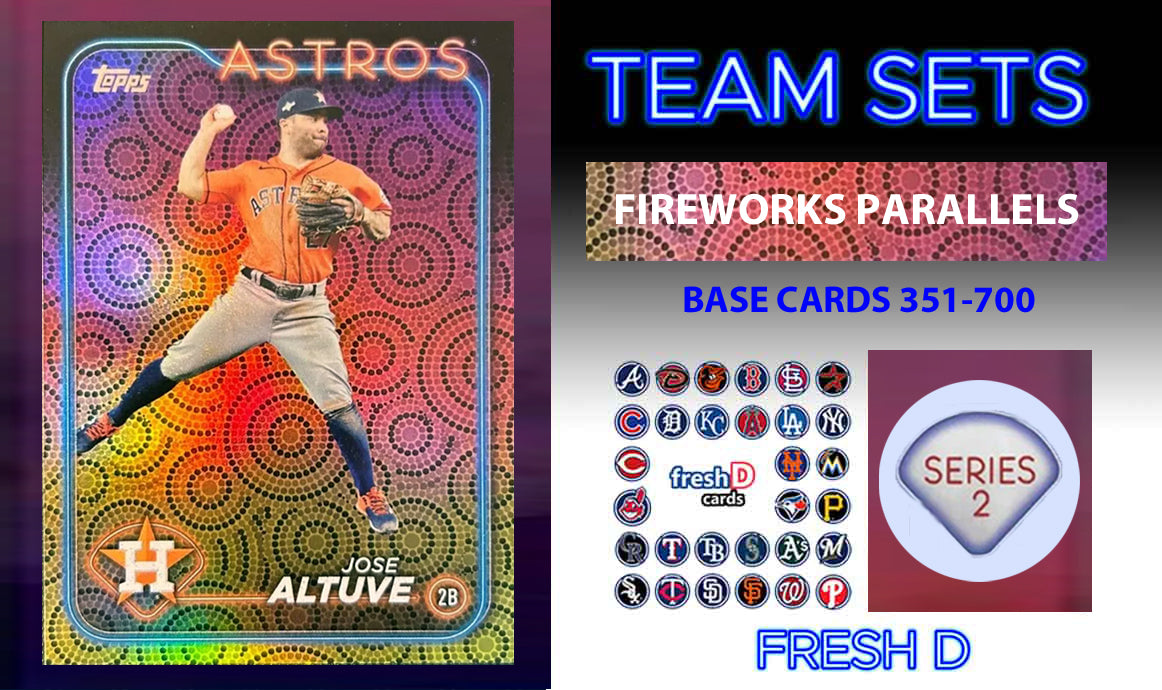 2024 Topps Series 2 Fireworks Holiday Team Set Houston Astros Jose Altuve Tucker Pena Abreu plaque