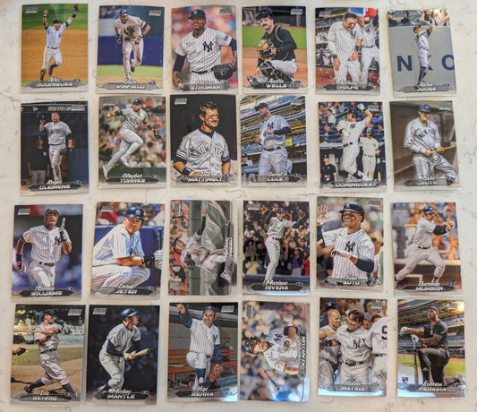 2024 Topps Stadium Club CHROME Team Set (24) New York Yankees Judge Soto Jeter plaque