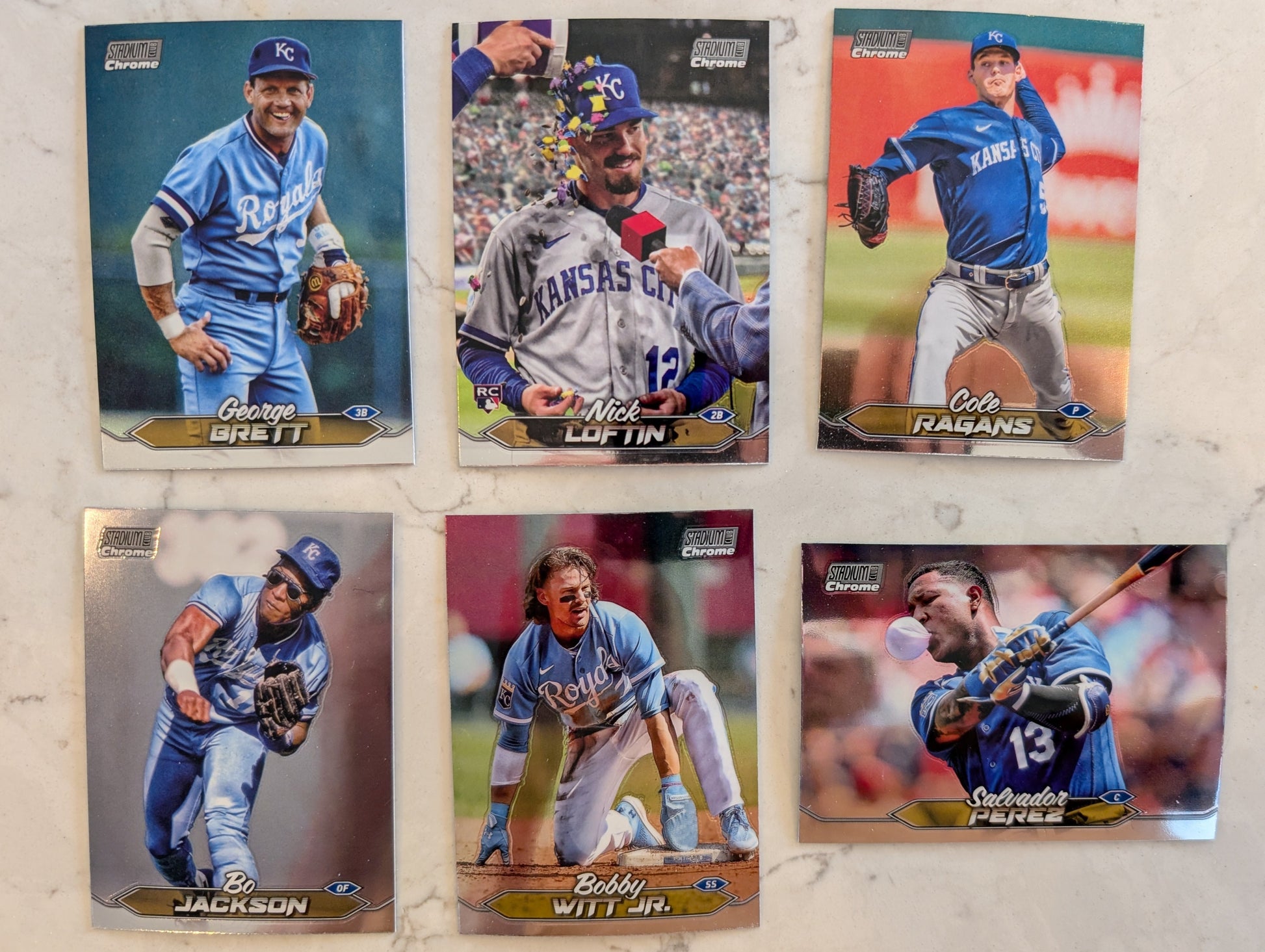 2024 Topps Stadium Club CHROME Team Set (6) Kansas City Royals George Brett Witt Bo plaque