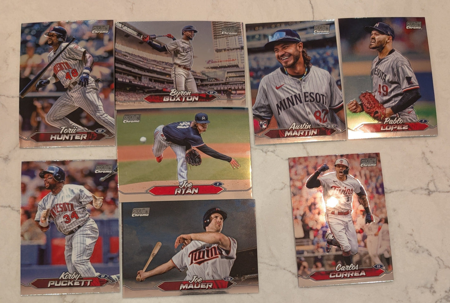 2024 Topps Stadium Club CHROME Team Set (8) Minnesota Twins Correa Puckett Mauer plaque