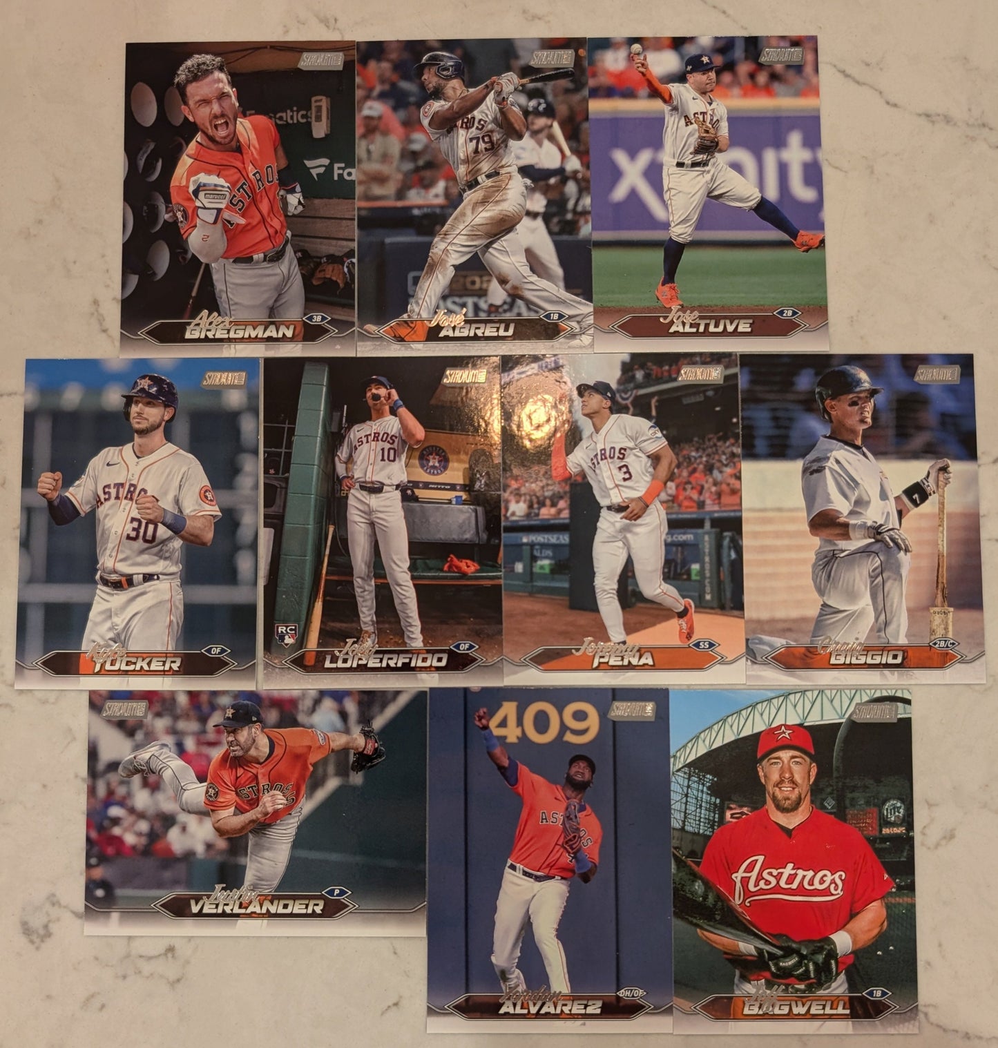 2024 Topps Stadium Club Team Set (10) Houston Astros Bregman Bagwell Biggio plaque