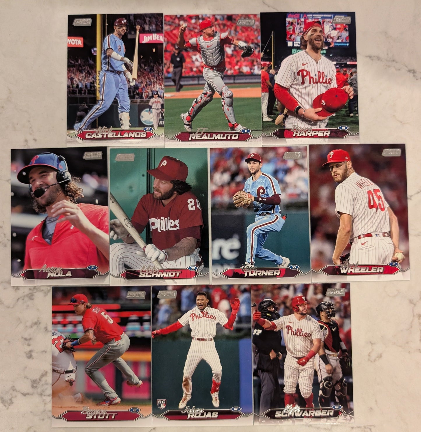 2024 Topps Stadium Club Team Set (10) Philadelphia Phillies Schmidt Harper Schwarber plaque
