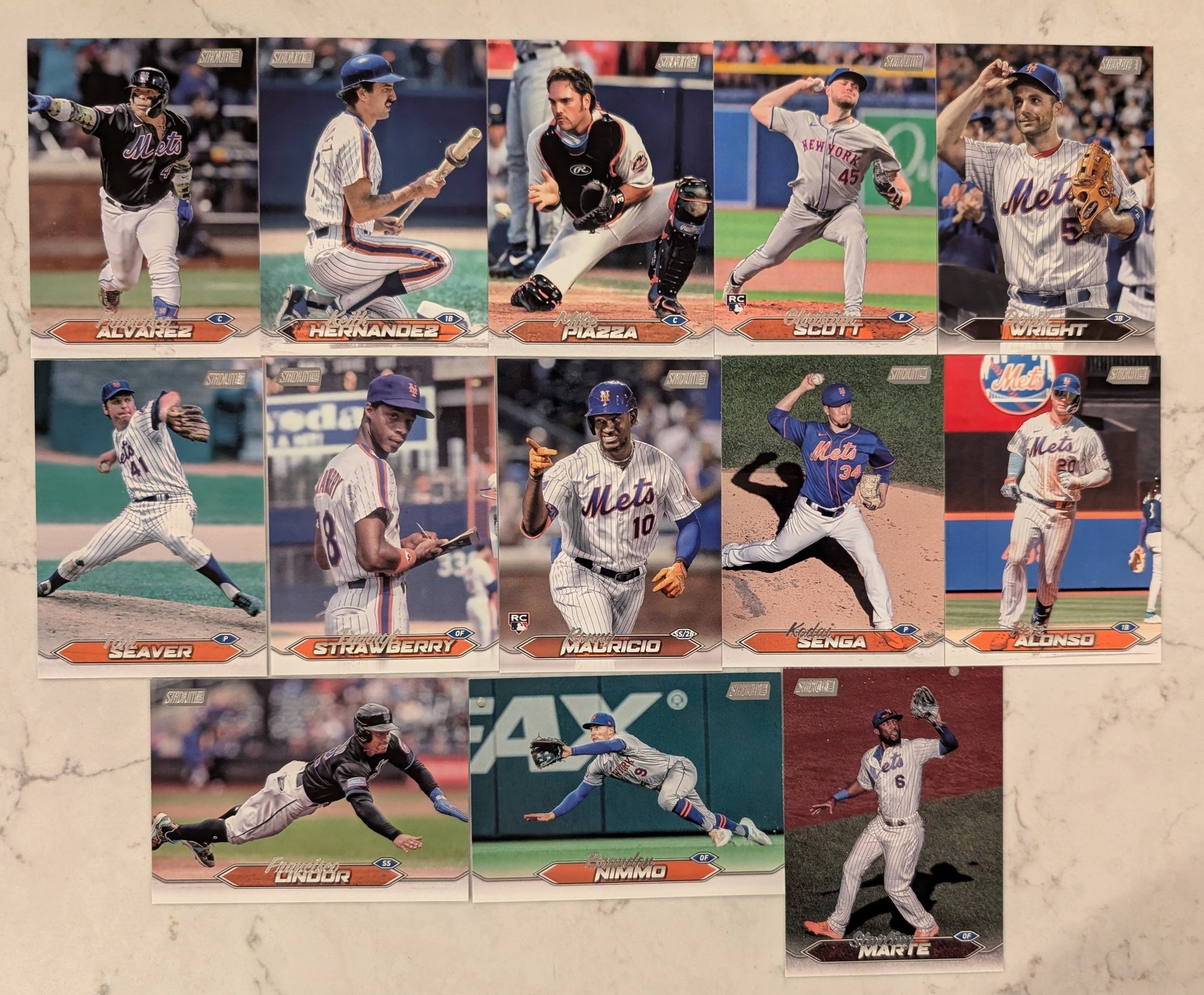2024 Topps Stadium Club Team Set (13) New York Mets Alonso Lindor Seaver plaque