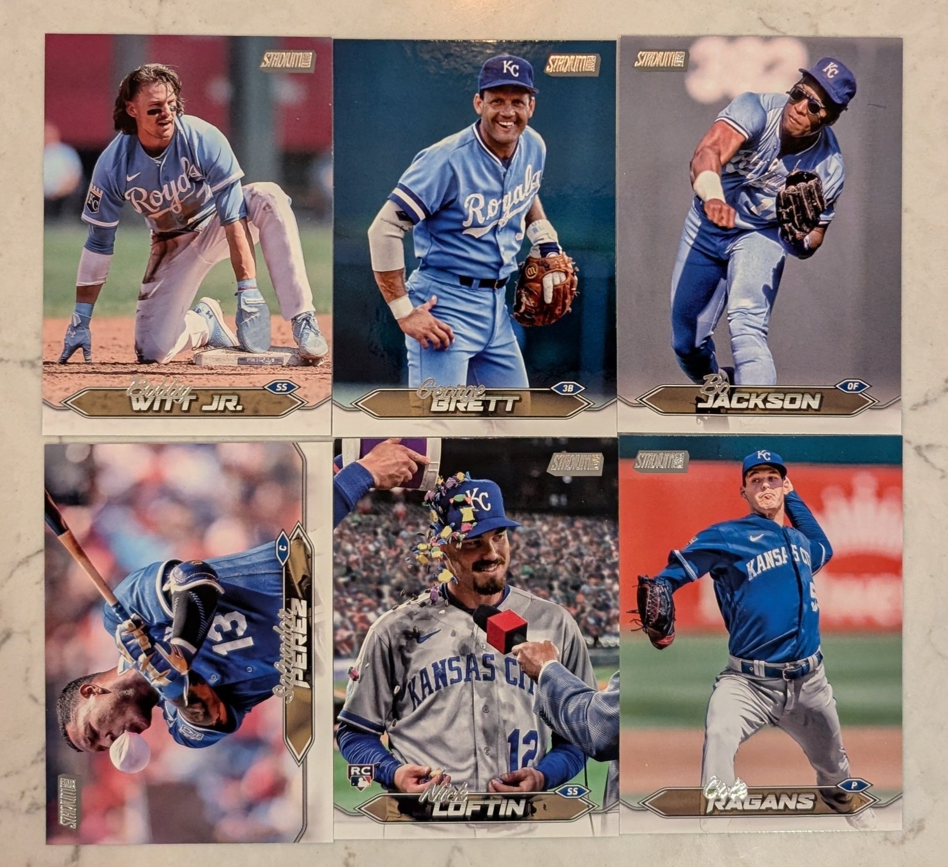 2024 Topps Stadium Club Team Set (6) Kansas City Royals George Brett Bobby Witt Bo plaque