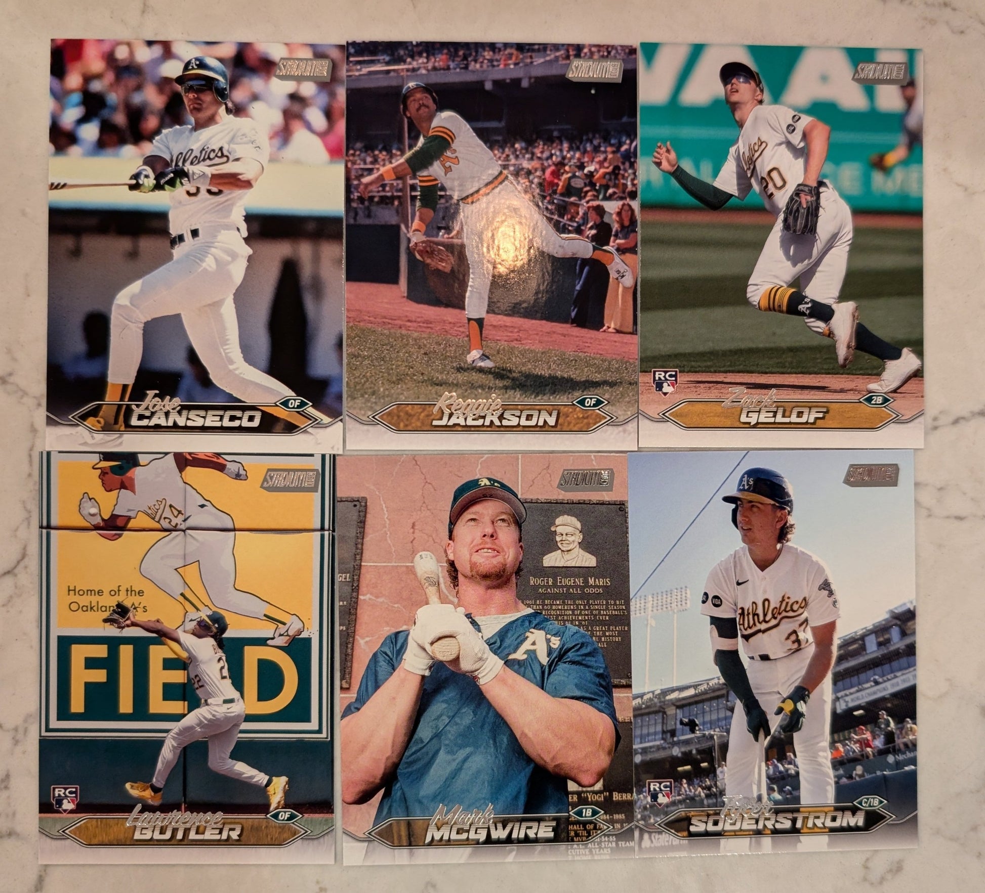2024 Topps Stadium Club Team Set (6) Oakland A's McGwire Canseco Reggie Jackson plaque