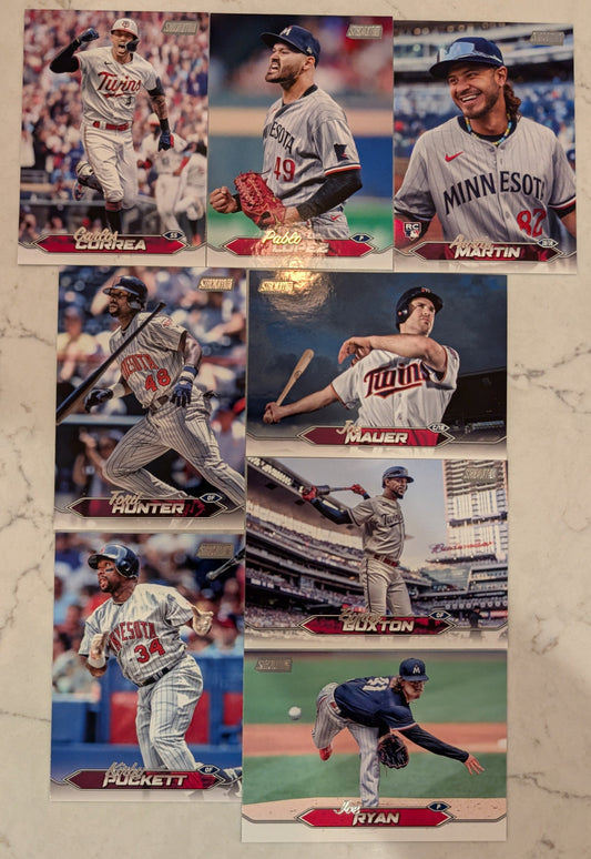 2024 Topps Stadium Club Team Set (8) Minnesota Twins Correa Puckett Mauer plaque