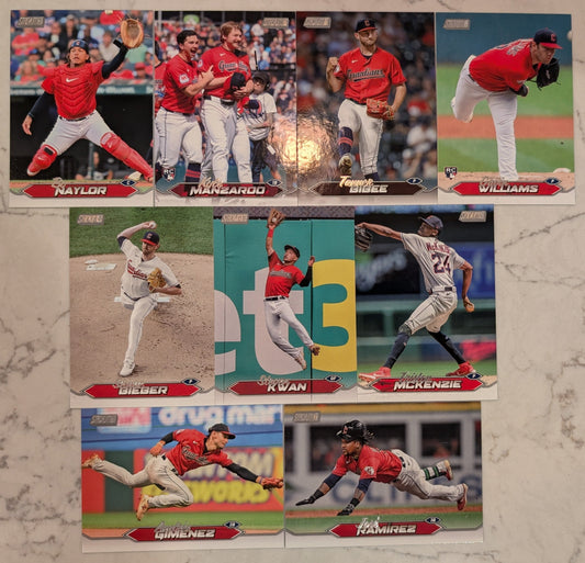 2024 Topps Stadium Club Team Set (9) Cleveland Guardians Manzardo Kwan JRam plaque