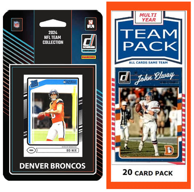 Denver Broncos 2025 2024 2023 Team Pack 20 Cards John Elway + 2024 Donruss Team Set Bo Nix RC