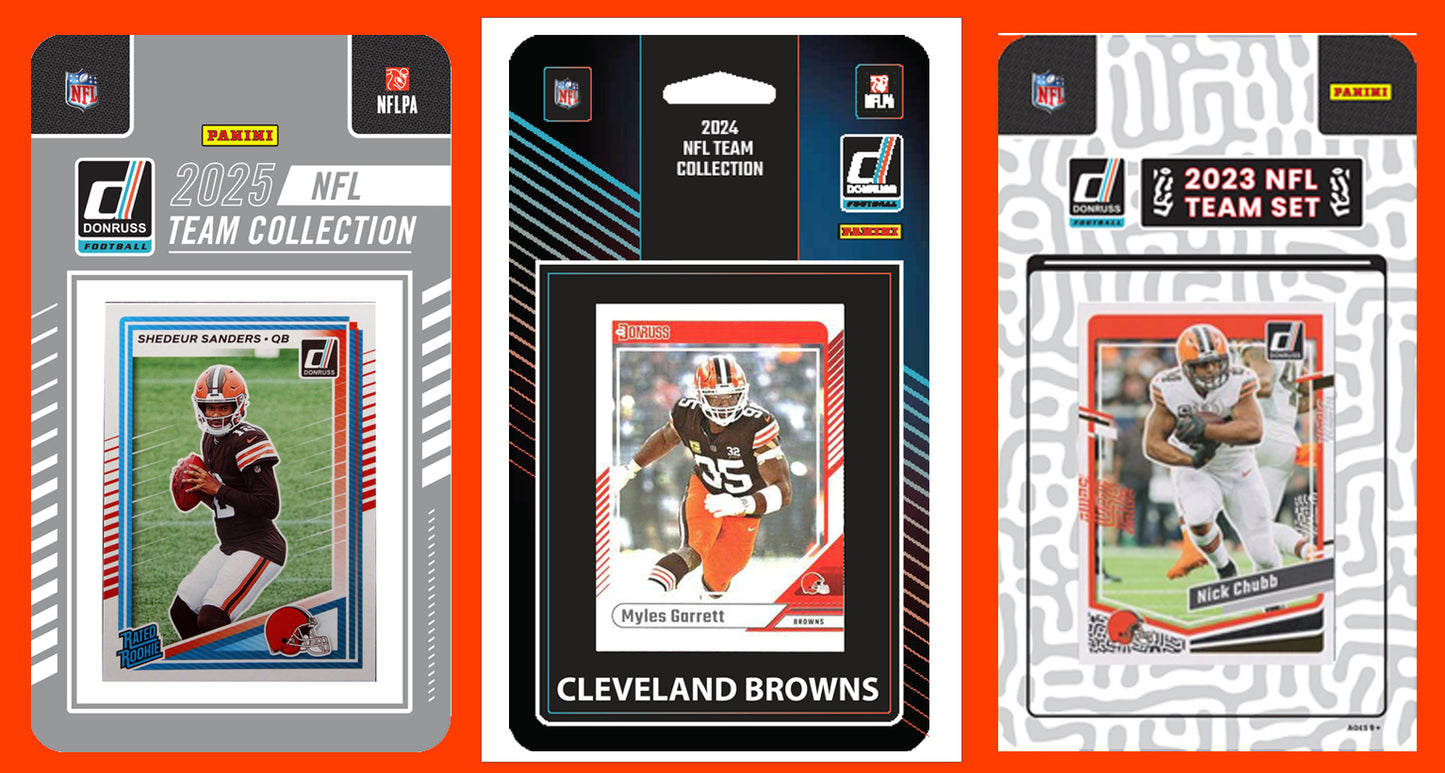2025 2024 2023 Donruss NFL Factory Sealed Team Set 3 Pack Cleveland Browns Myles Garrett Shedeur