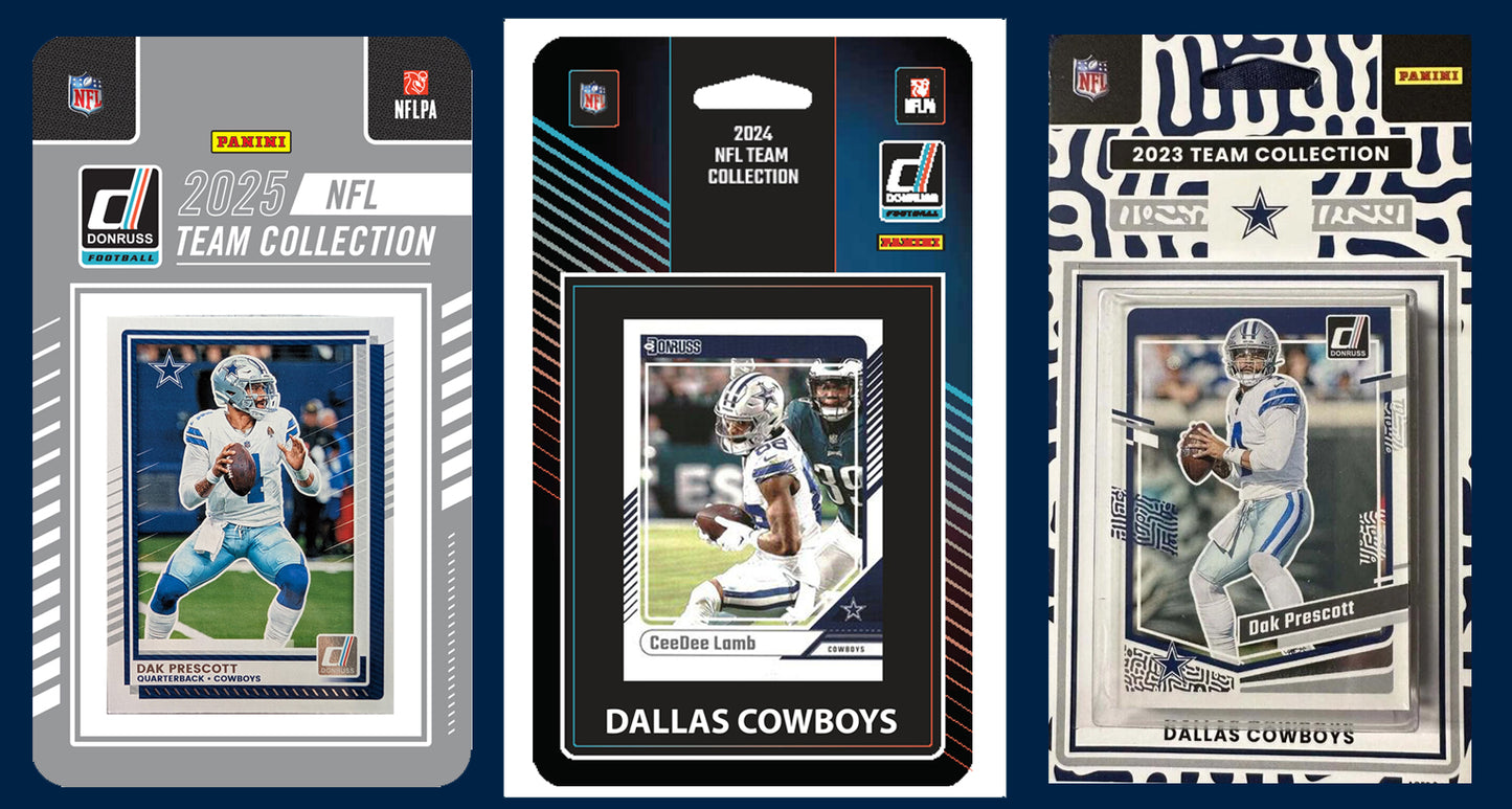 2025 2024 2023 Donruss NFL Factory Sealed Team Set 3 Pack Dallas Cowboys Dak Prescott Lamb