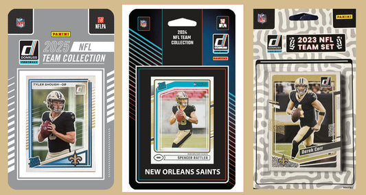 2025 2024 2023 Donruss NFL Factory Sealed Team Set 3 Pack New orleans Saints Tyler Shough RC Brees