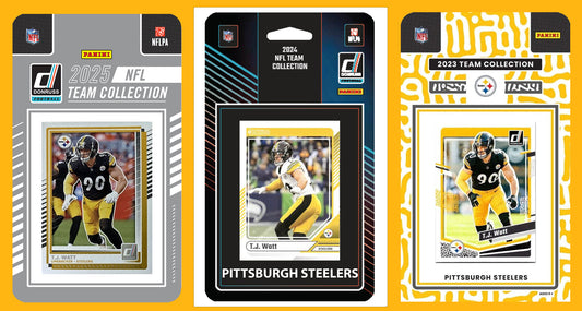 2025 2024 2023 Donruss NFL Factory Sealed Team Set 3 Pack Pittsburgh Steelers TJ Watt