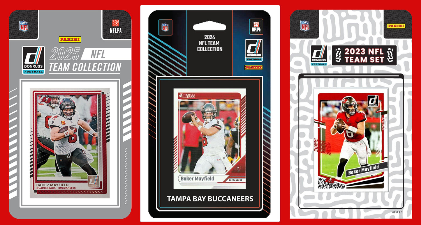 2025 2024 2023 Donruss NFL Factory Sealed Team Set 3 Pack Tampa Bay Buccaneers Mayfield
