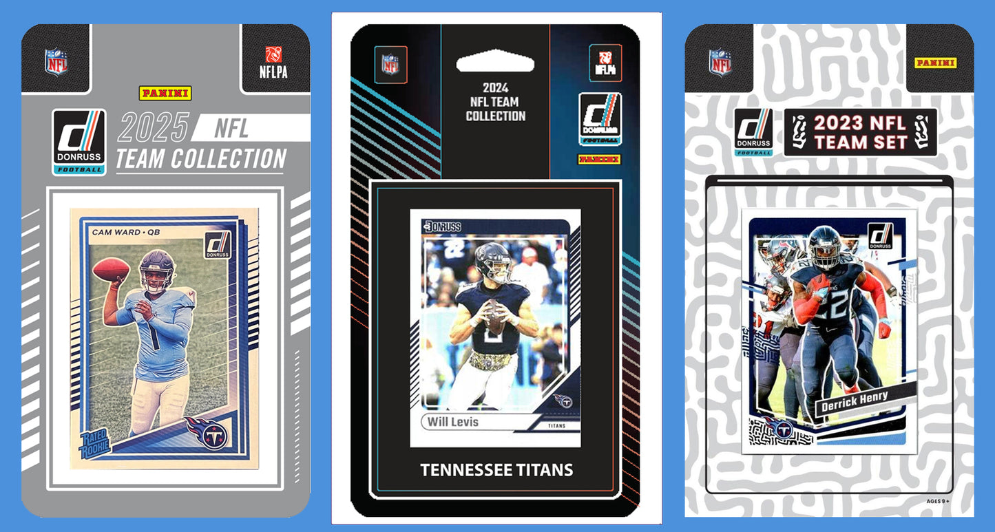2025 2024 2023 Donruss NFL Factory Sealed Team Set 3 Pack Tennessee Titans Cam Ward RC