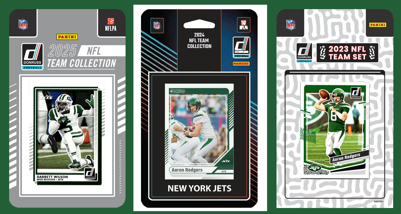 2025 2024 2023 Donruss NFL Factory Sealed Team Set 3 Pack New York Jets - Garrett Wilson hand-collated team set