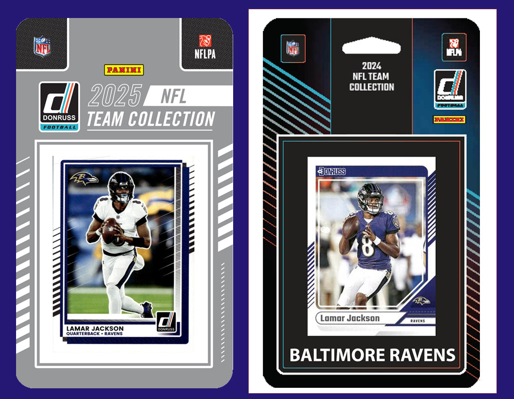 2025 2024 Donruss NFL Factory Sealed Team Set 2 Pack Baltimore Ravens Lamar Jackson Henry
