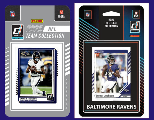2025 2024 Donruss NFL Factory Sealed Team Set 2 Pack Baltimore Ravens Lamar Jackson Henry