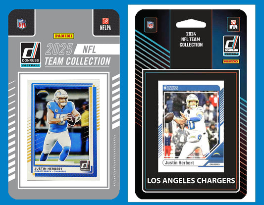 2025 2024 Donruss NFL Factory Sealed Team Set 2 Pack Los Angeles Chargers Justin Herbert