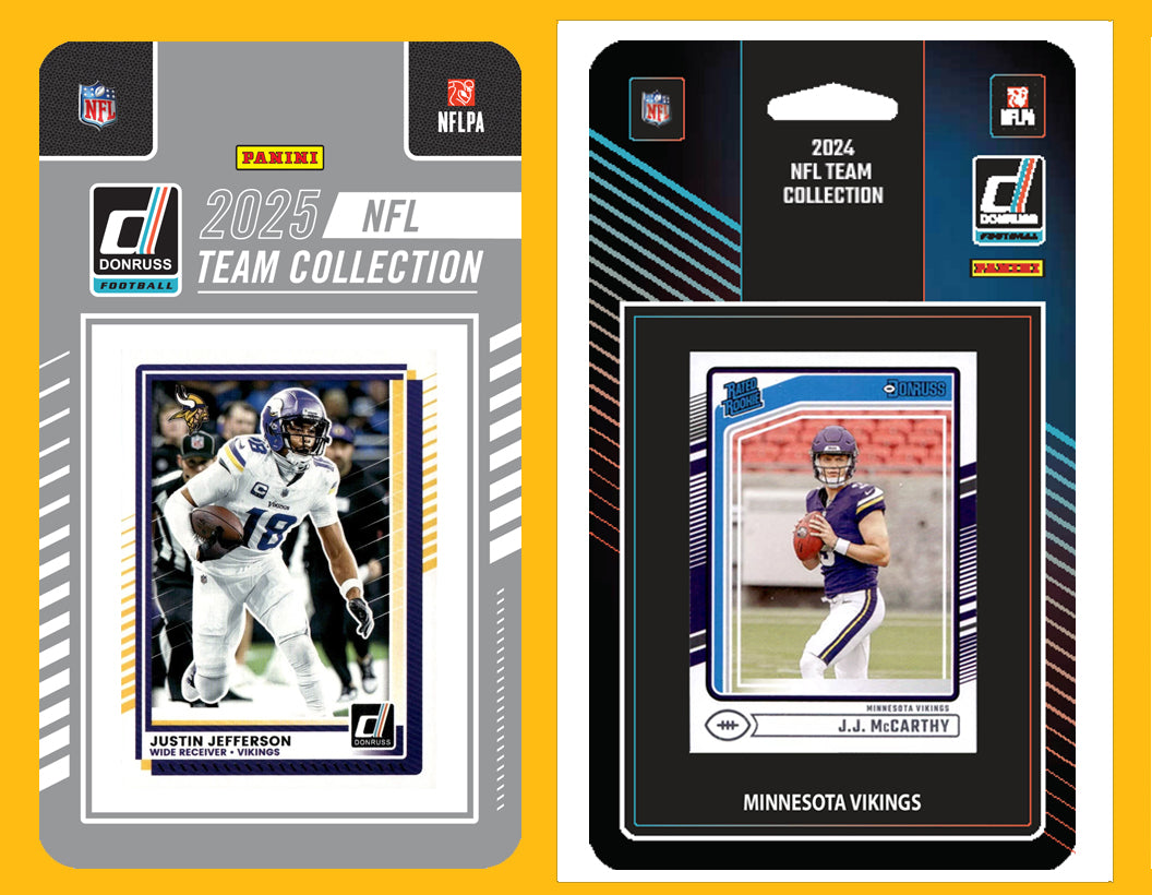 2025 2024 Donruss NFL Factory Sealed Team Set 2 Pack Minnesota Vikings Jefferson