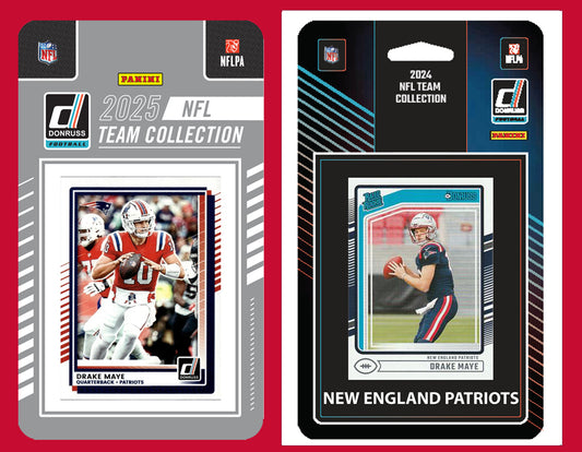 2025 2024 2023 Donruss NFL Factory Sealed Team Set 2 Pack New England Patriots Drake Maye