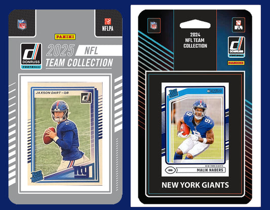 2025 2024 Donruss NFL Factory Sealed Team Set 2 Pack New York Giants Jaxson Dart Nabers RC