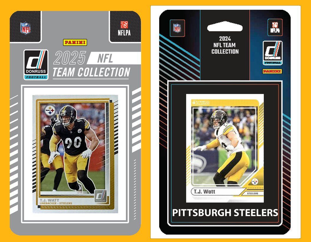 2025 2024 Donruss NFL Factory Sealed Team Set 2 Pack Pittsburgh Steelers TJ Watt