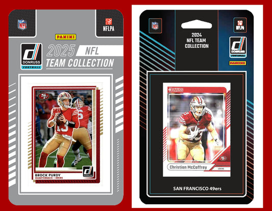 2025 2024 Donruss NFL Factory Sealed Team Set 2 Pack San Francisco 49ers Purdy Mccaffrey