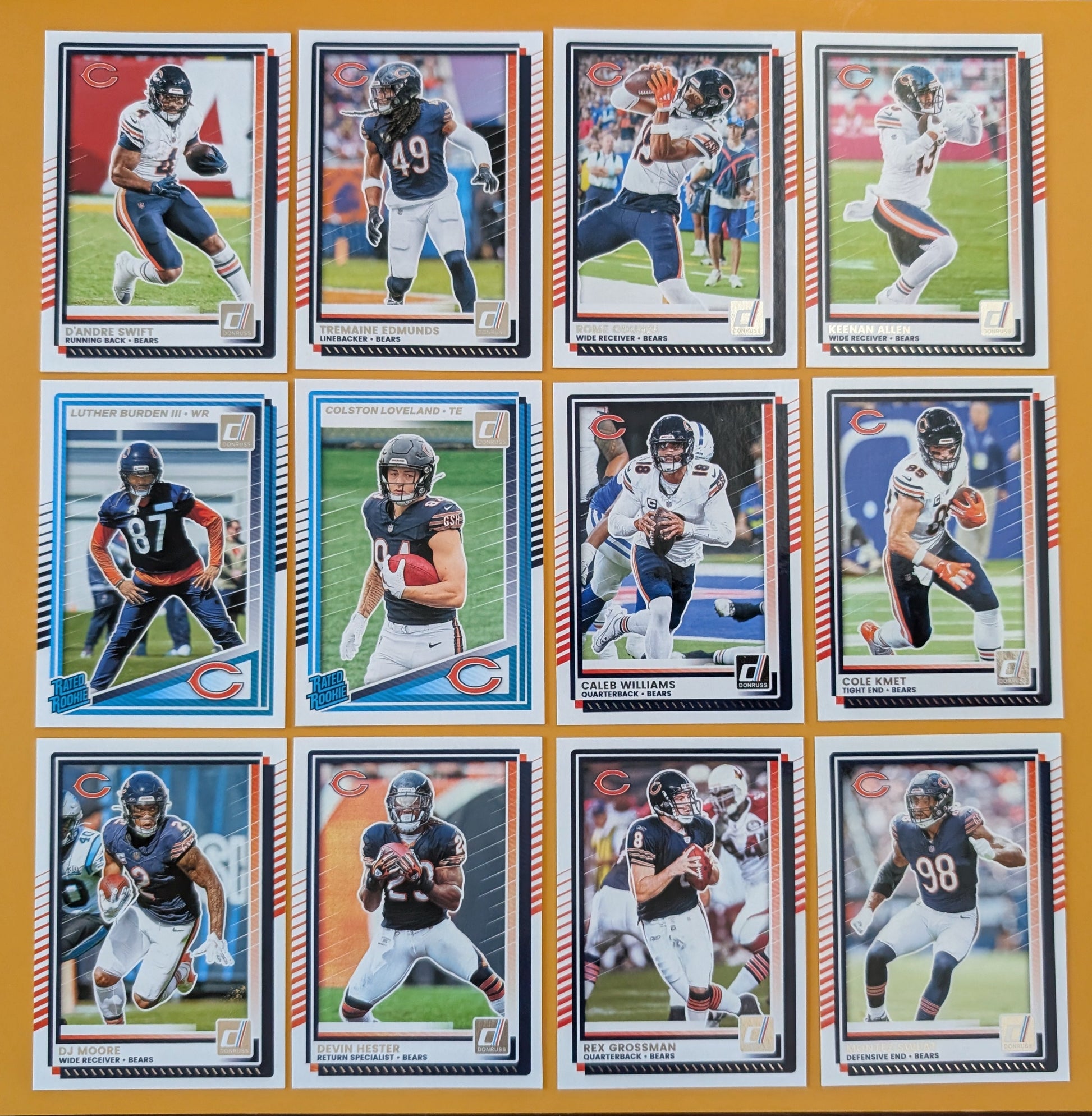 2025 2024 Donruss NFL Factory Sealed Team Set 2 Pack Chicago Bears Caleb WIlliams hand-collated team set