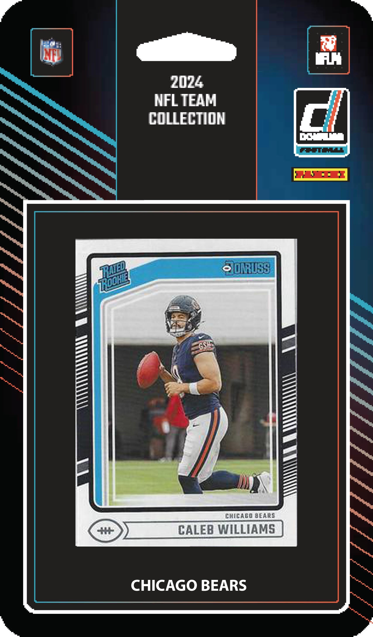 2025 2024 Donruss NFL Factory Sealed Team Set 2 Pack Chicago Bears Caleb WIlliams hand-collated team set