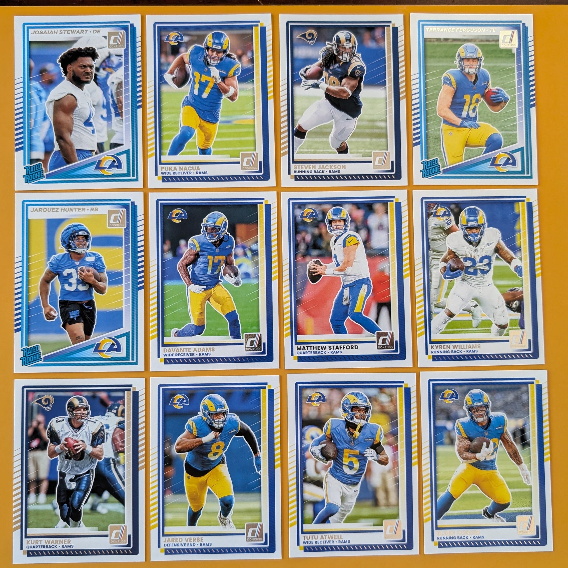 2025 2024 Donruss NFL Factory Sealed Team Set 2 Pack Los Angeles Rams Nacua Stafford hand-collated team set