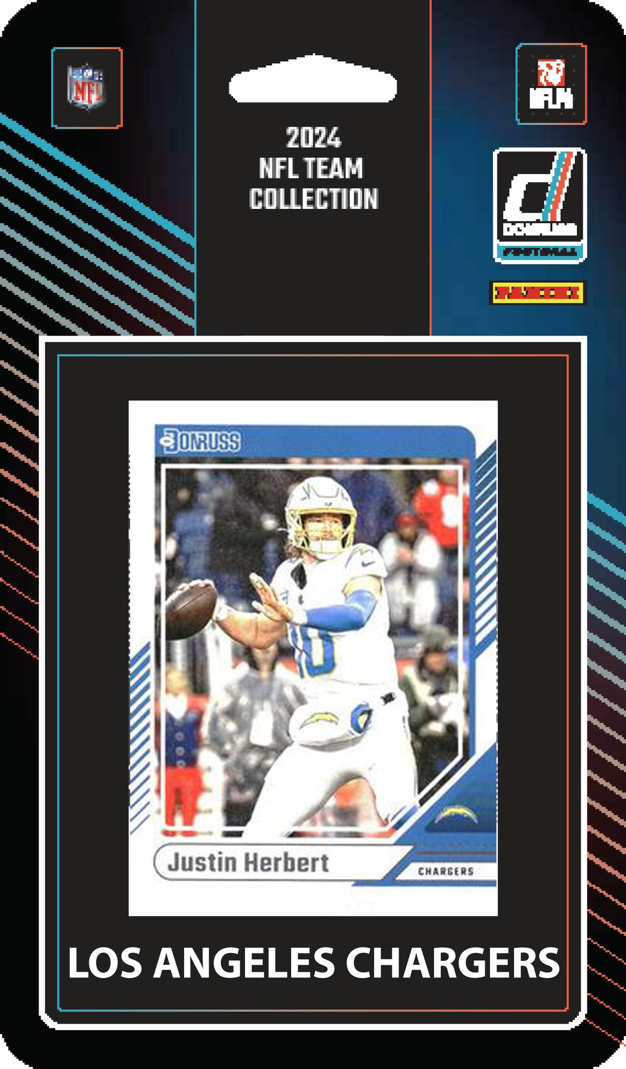 2025 2024 Donruss NFL Factory Sealed Team Set 2 Pack Los Angeles Chargers Justin Herbert hand-collated team set