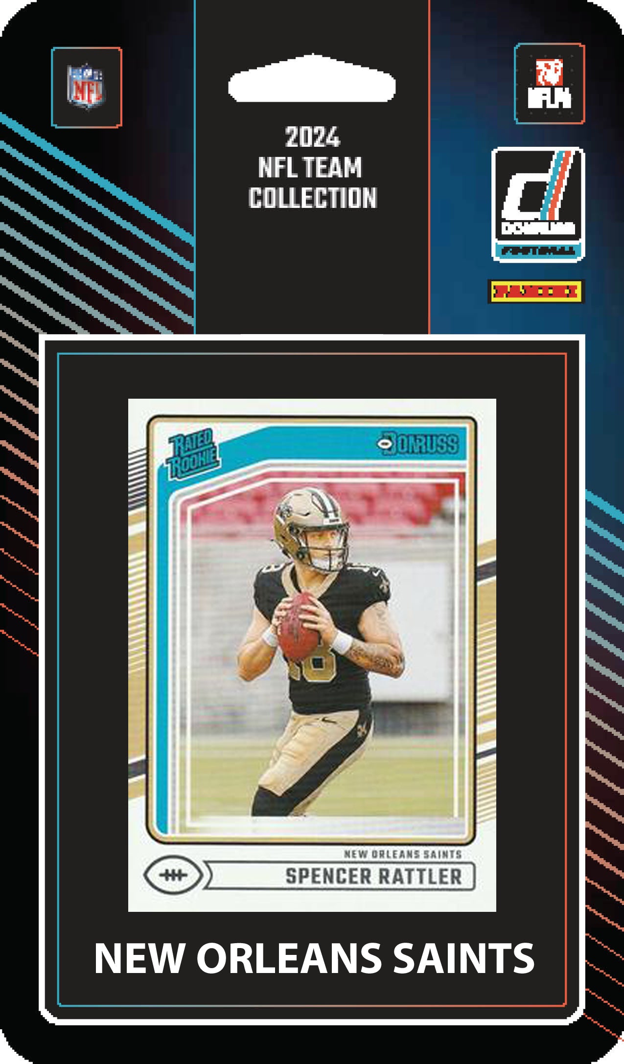 2025 2024 Donruss NFL Factory Sealed Team Set 2 Pack New Orleans Saints Tyler Shough RC Brees hand-collated team set