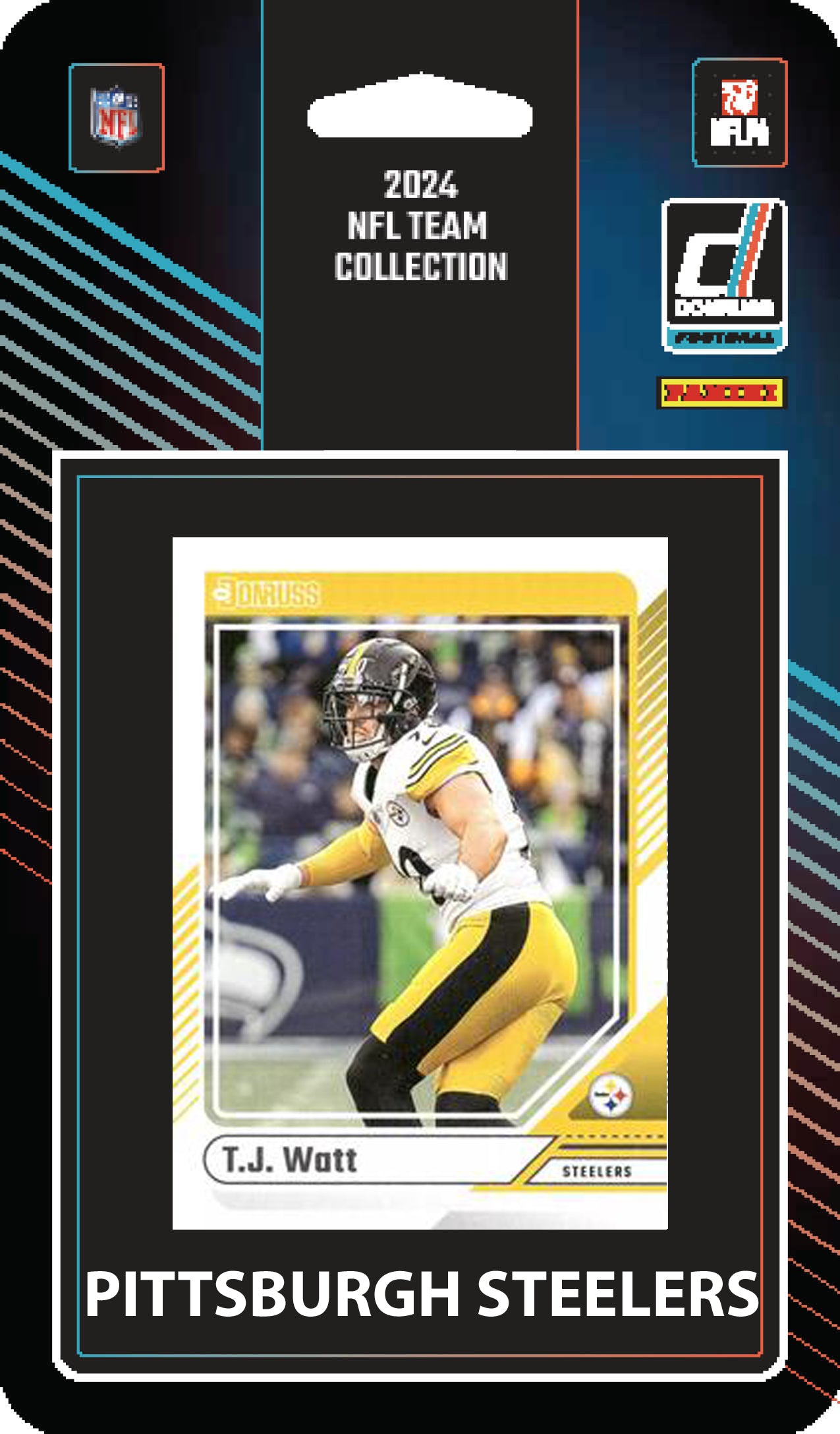2025 2024 Donruss NFL Factory Sealed Team Set 2 Pack Pittsburgh Steelers TJ Watt hand-collated team set