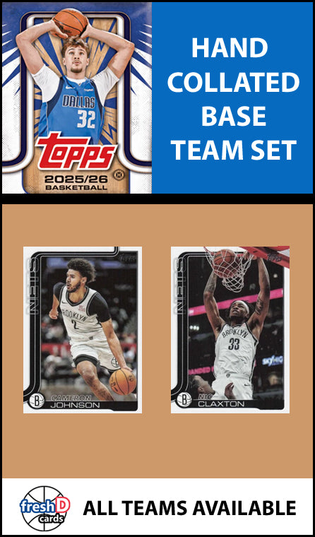 2025-26 2026 Topps Brooklyn Nets NBA Team Set + 2024 Panini Hoops Cam Johnson plaque