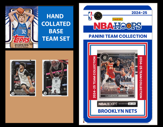 2025-26 2026 Topps Brooklyn Nets NBA Team Set + 2024 Panini Hoops Cam Johnson plaque