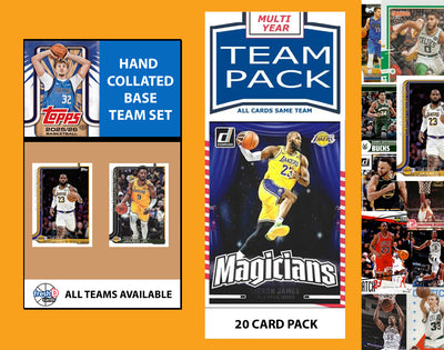 2025-26 Topps NBA Team Set + Multiyear Pack LA Lakers 2025 2024 LeBron James plaque